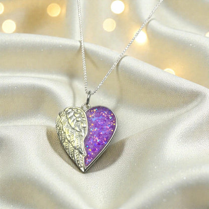 Achern angel heart ashes pendant, handcrafted in Lancashire UK - by Keepsake Memorial Jewellery