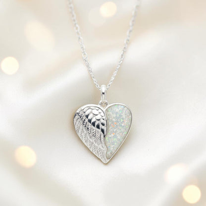 Achern angel heart ashes pendant, handcrafted in Lancashire UK - by Keepsake Memorial Jewellery