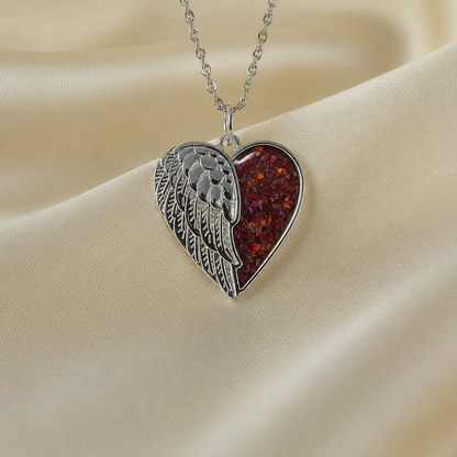 Achern angel heart ashes pendant in copper mocha, handcrafted in Lancashire UK - by Keepsake Memorial Jewellery
