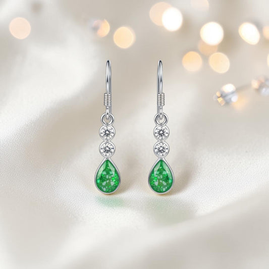 Acrux Earrings — silver peardrop ashes memorial earrings, handcrafted in Lancashire, UK