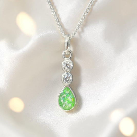 Acrux small tear drop ashes pendant, handcrafted in Lancashire UK