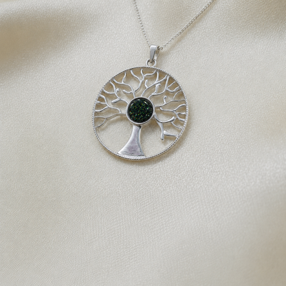 Algol tree of life memorial pendant in black flame, handcrafted in Lancashire UK - by Keepsake Memorial Jewellery