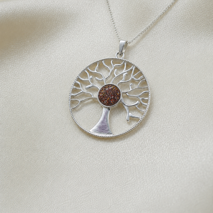 Algol tree of life memorial pendant in copper mocha, handcrafted in Lancashire UK - by Keepsake Memorial Jewellery