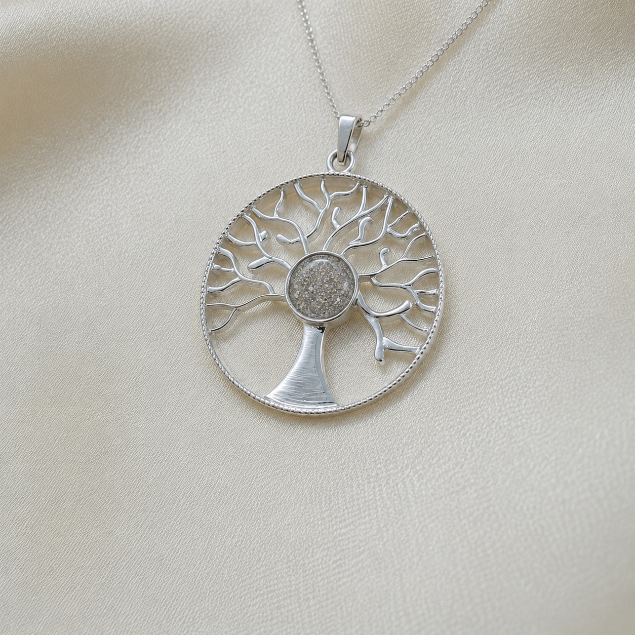 Algol tree of life memorial pendant in natural ash, handcrafted in Lancashire UK - by Keepsake Memorial Jewellery