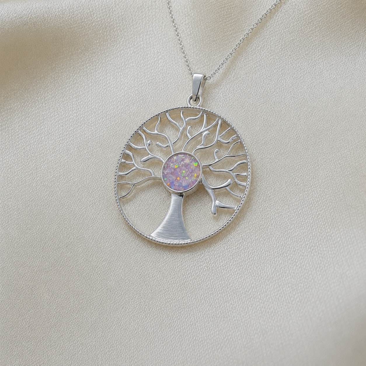 Algol tree of life memorial pendant in unicorn purple, handcrafted in Lancashire UK - by Keepsake Memorial Jewellery