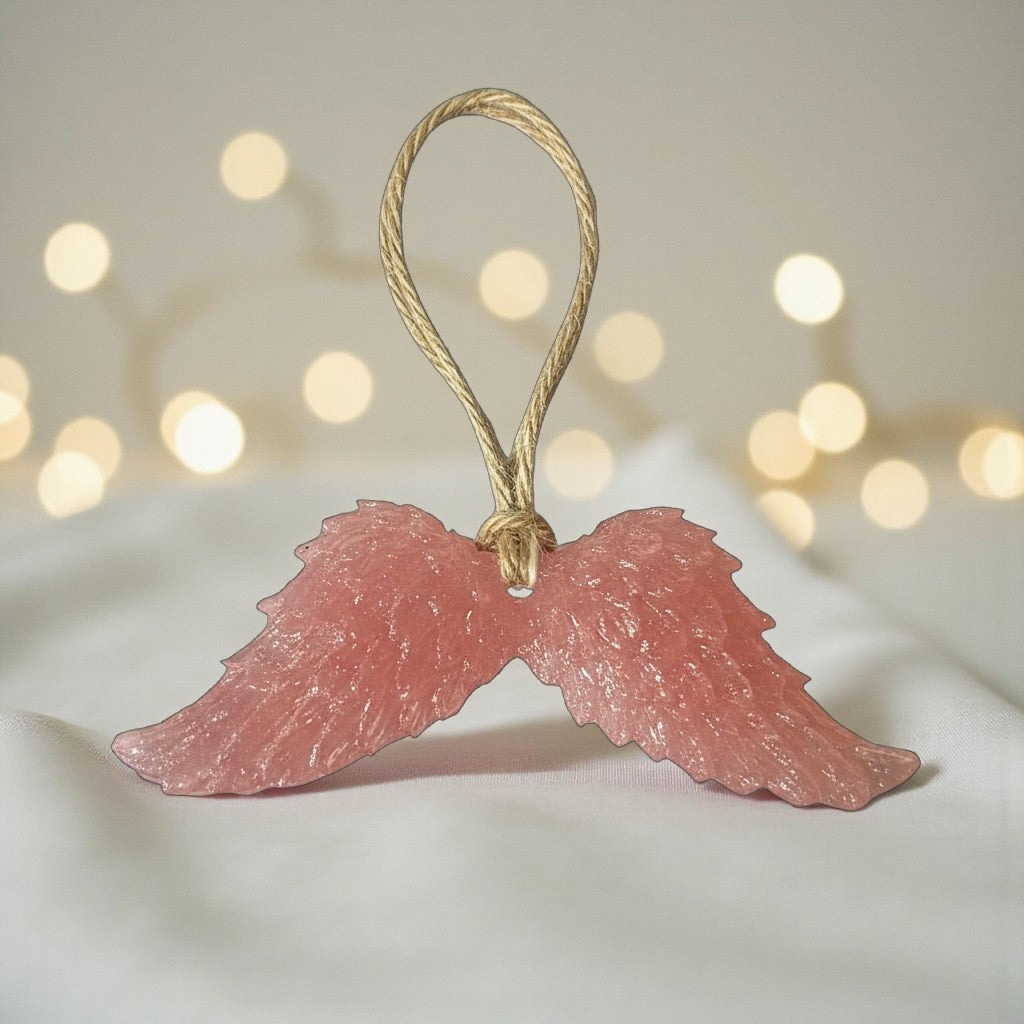 angel wing tree decoration , handcrafted in Lancashire, UK 