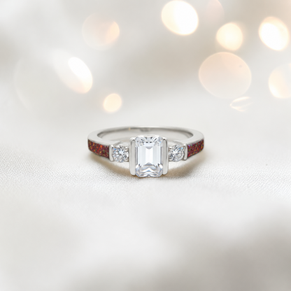 Keepsake Memorial Silver Ariel Ashes Ring in Copper Mocha - Handcrafted in the UK 