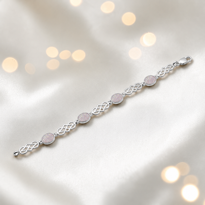 Asteria Bracelet — silver Celtic-style ashes memorial bracelet in unicorn purple, handcrafted in Lancashire, UK