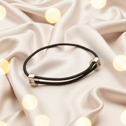 Atlas men's stainless steel and cord memorial bracelet , handcrafted in Lancashire UK by Keepsake Memorial Jewellery
