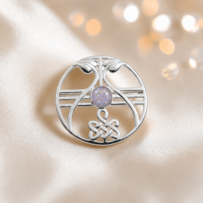 Avalon brooch - sterling silver ashes memorial brooch in unicorn purple, handcrafted in Lancashire UK - by Keepsake Memorial Jewellery