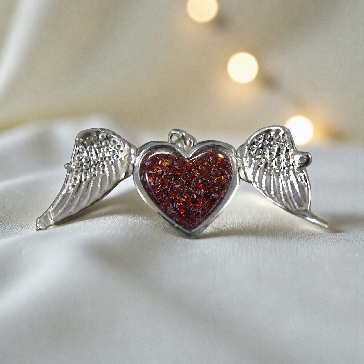 Canopus angel wing memorial pendant in copper mocha, handcrafted in Lancashire UK - by Keepsake Memorial Jewellery