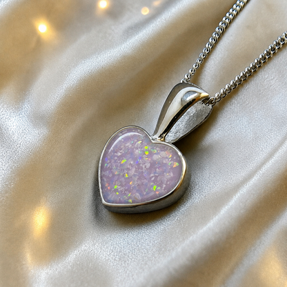 Capella small heart memorial pendant in unicorn purple, handcrafted in Lancashire UK - by Keepsake memorial Jewellery
