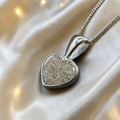 Capella small heart memorial pendant in natural ash, handcrafted in Lancashire UK - by Keepsake memorial Jewellery