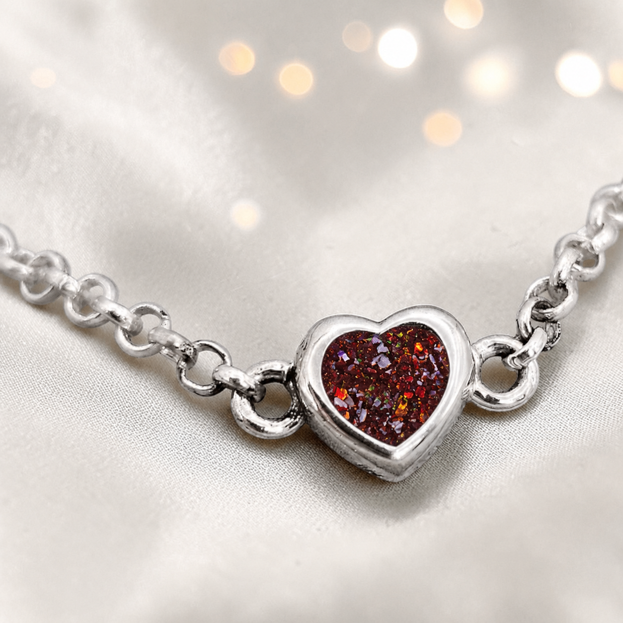 Cassia heart memorial bracelet n copper mocha, handcrafted in Lancashire UK - by Keepsake Memorial Jewellery