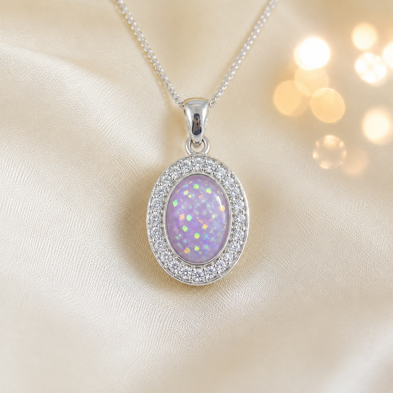 Celae oval ashes pendant in unicorn purple, handcrafted in Lancashire UK