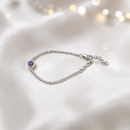 Celestia memorial round belcher bracelet in rose pink, handcrafted in Lancashire UK - by Keepsake Memorial Jewellery
