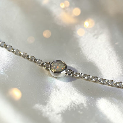 Celestia Bracelet — silver round belcher ashes memorial bracelet, handcrafted in Lancashire, UK