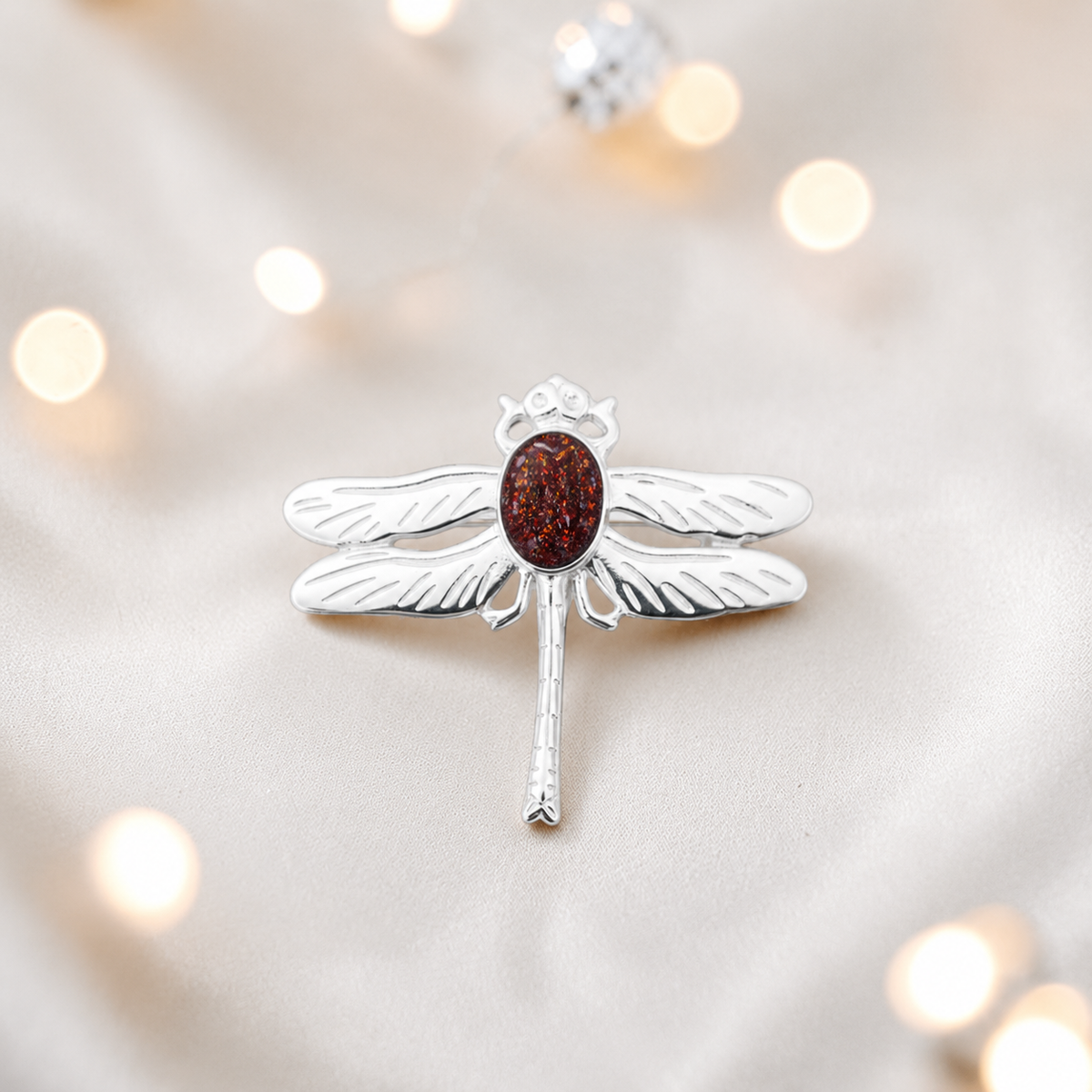 Celestial brooch - sterling silver ashes memorial brooch in copper mocha, handcrafted in Lancashire UK - by Keepsake Memorial Jewellery