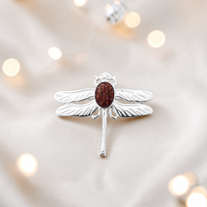 Celestial brooch - sterling silver ashes memorial brooch in copper mocha, handcrafted in Lancashire UK - by Keepsake Memorial Jewellery