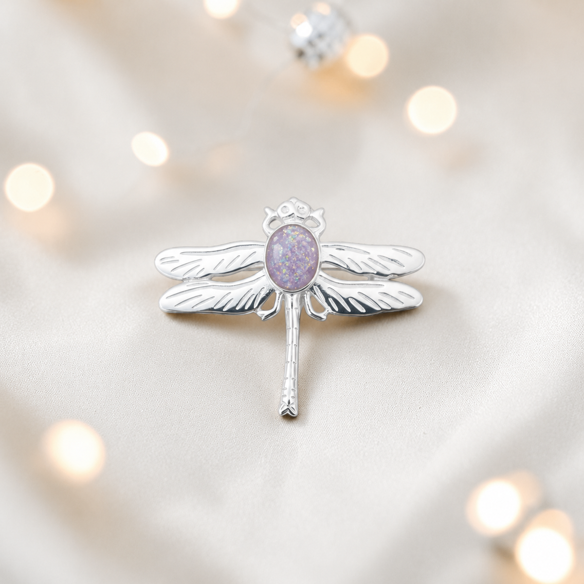 Celestial brooch - sterling silver ashes memorial brooch in unicorn purple, handcrafted in Lancashire UK - by Keepsake Memorial Jewellery