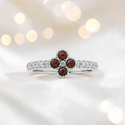 Keepsake Memorial Silver Clover Ashes Ring in Copper Mocha - Handcrafted in the UK