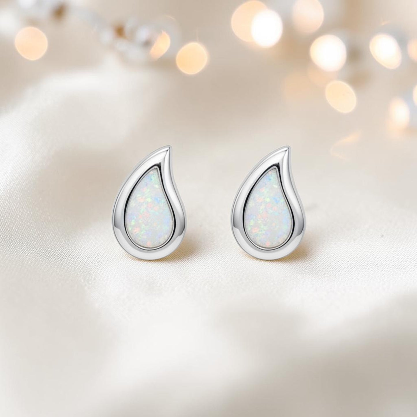Drops of Love - silver teardrop memorial earrings, handcrafted in Lancashire UK
