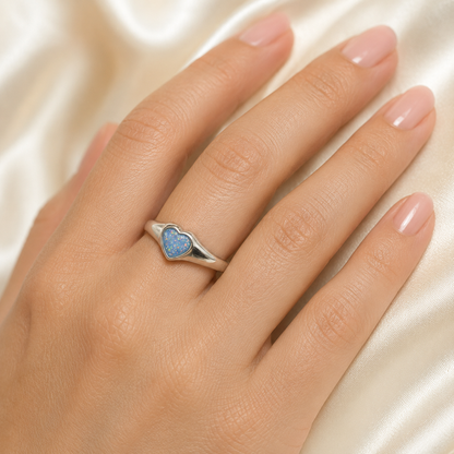 Silver Eden ashes memorial ring, handcrafted in Lancashire