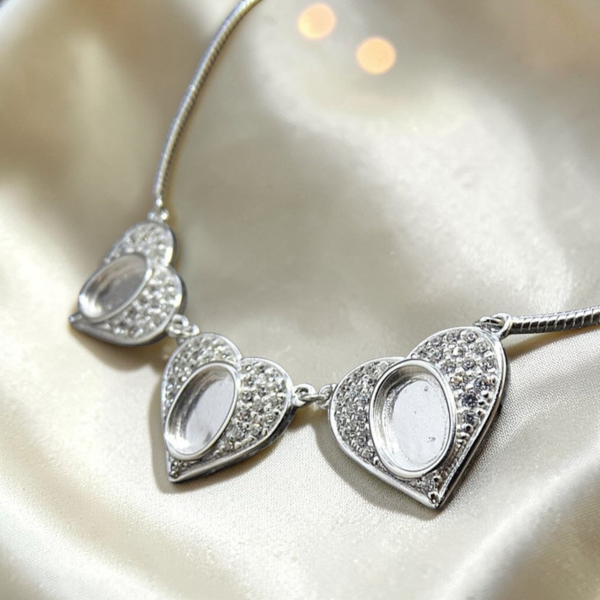Elara Bracelet — silver three heart ashes memorial bracelet, handcrafted in Lancashire, UK - by Keepsake Memorial Jewellery