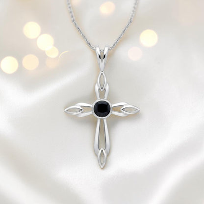 Errai sterling silver memorial cross pendant, handcrafted in Lancashire UK - by Keepsake Memorial Jewellery