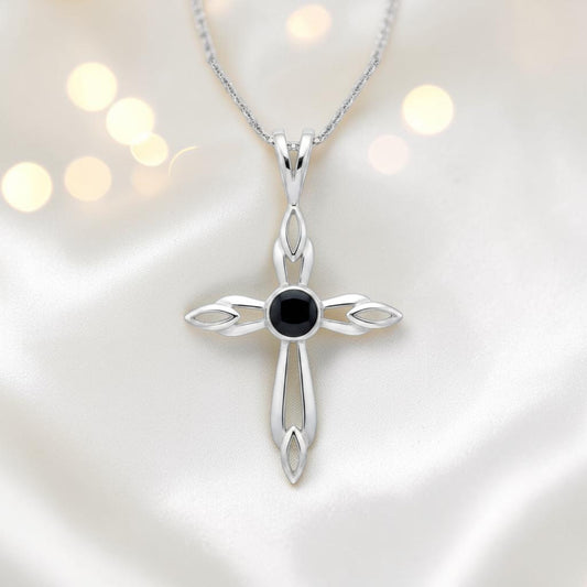 Errai sterling silver memorial cross pendant, handcrafted in Lancashire UK - by Keepsake Memorial Jewellery