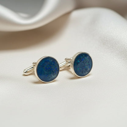 Silver Eterna memorial ashes cufflinks, handcrafted in Lancashire UK