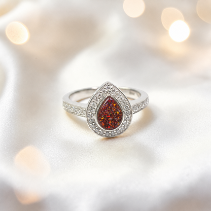Keepsake Memorial Silver Eternal Light Ashes Ring in Copper Mocha - Handcrafted in the UK