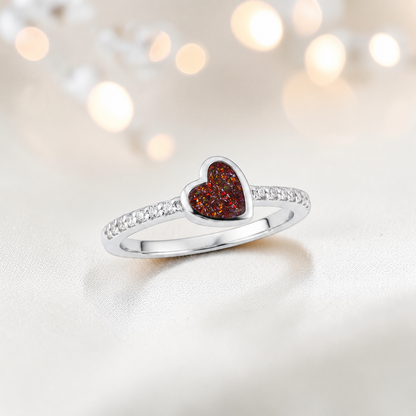 Keepsake Memorial Silver Ever Close Ashes Ring in Copper Mocha - Handcrafted in the UK 