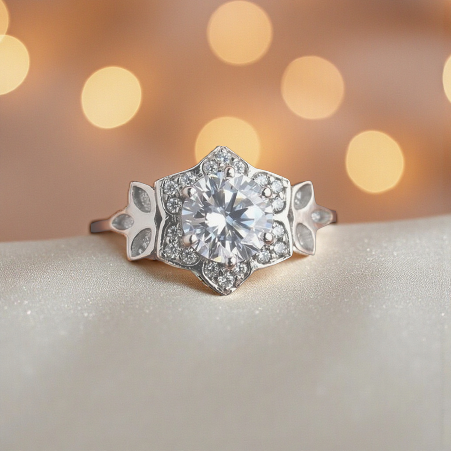 Vintage Floral Ring — silver floral ashes memorial ring, handcrafted in Lancashire, UK