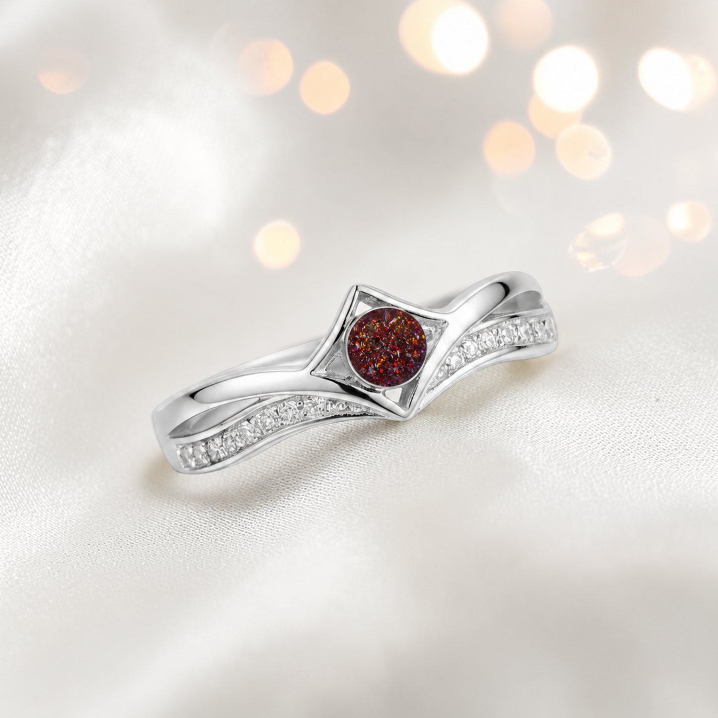 Keepsake Memorial Silver Forever Ashes Ring in Copper Mocha - Handcrafted in the UK