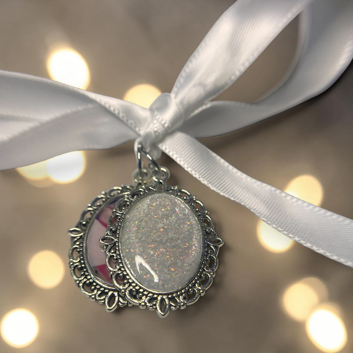 Forever With Me wedding memorial bouquet charm, handcrafted in Lancashire UK - by Keepsake Memorial Jewellery