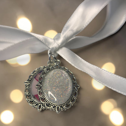 Forever With Me wedding memorial bouquet charm, handcrafted in Lancashire UK - by Keepsake Memorial Jewellery