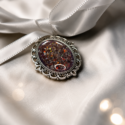 Forever With Me wedding memorial bouquet charm, in copper mocha, handcrafted in Lancashire UK - by Keepsake Memorial Jewellery
