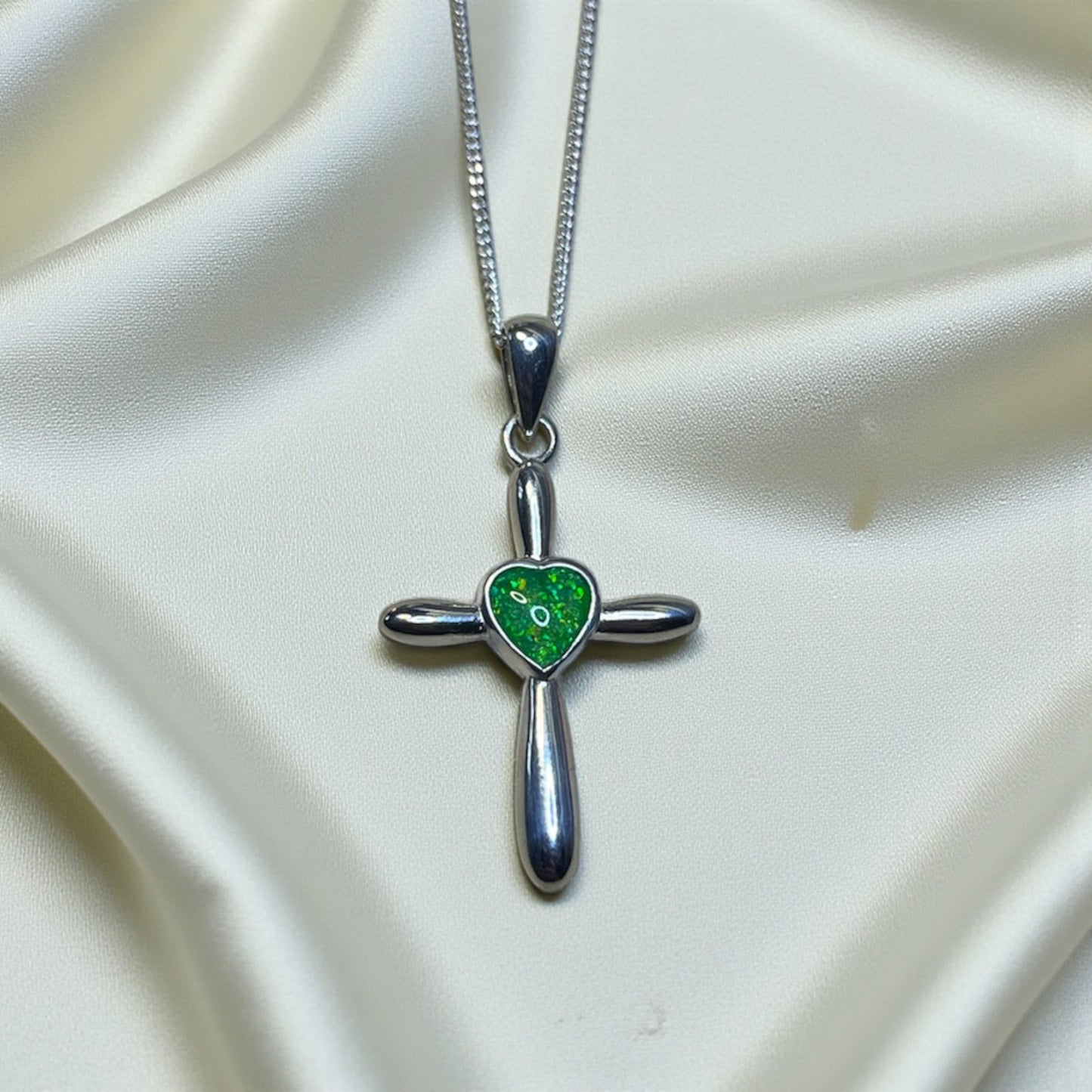 silver heart memorial pendant, handcrafted in Lancashire, UK