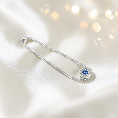 Halo Bracelet — silver halo ashes memorial bracelet in royal blue, handcrafted in Lancashire, UK