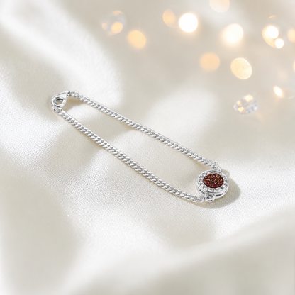 Halo Bracelet — silver halo ashes memorial bracelet in copper mocha, handcrafted in Lancashire, UK - by Keepsake Memorial Jewellery