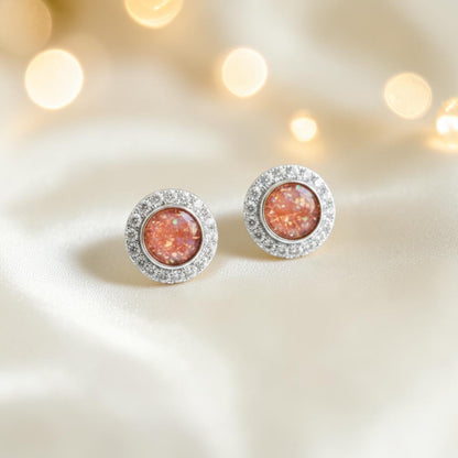 Halo's memorial stud earrings — sterling silver halo ashes earrings, handcrafted in Lancashire, UK