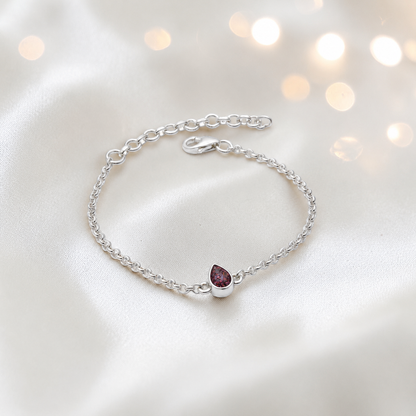 Haven memorial pear shaped belcher bracelet in copper mocha, handcrafted in Lancashire UK - by Keepsake Memorial Jewellery