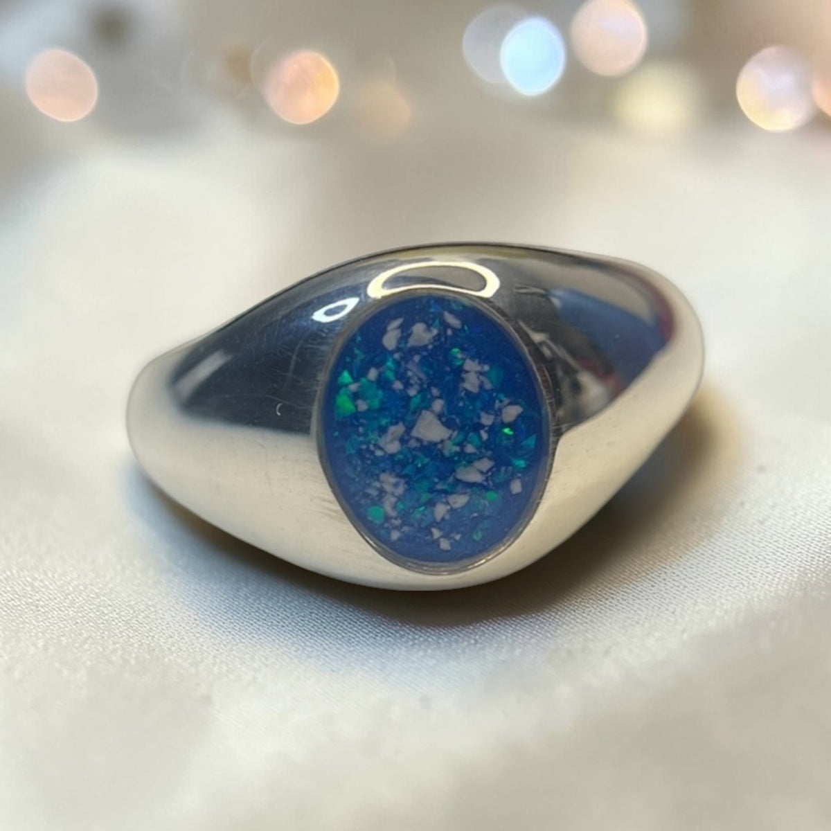 Haven mens silver memory ring, handcrafted in rossendale 