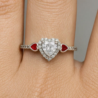 Heart cluster memorial ashes ring, handcrafted in  Lancashire 