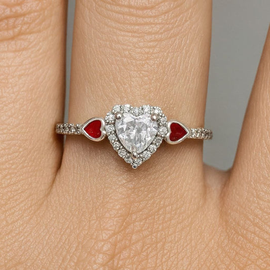 Heart cluster memorial ashes ring, handcrafted in  Lancashire 