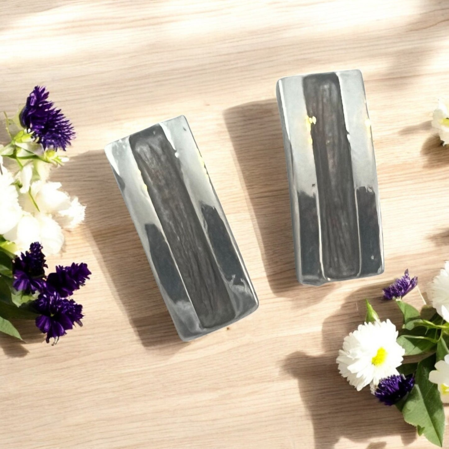Solid 925 Silver Channel Cufflinks