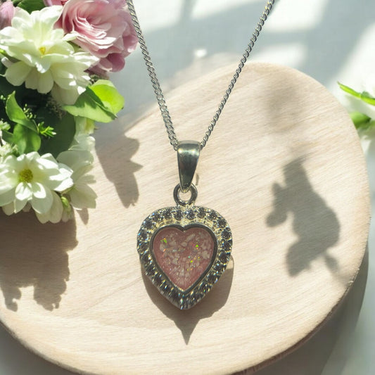 Stunning Silver Heart Pendant With CZ
