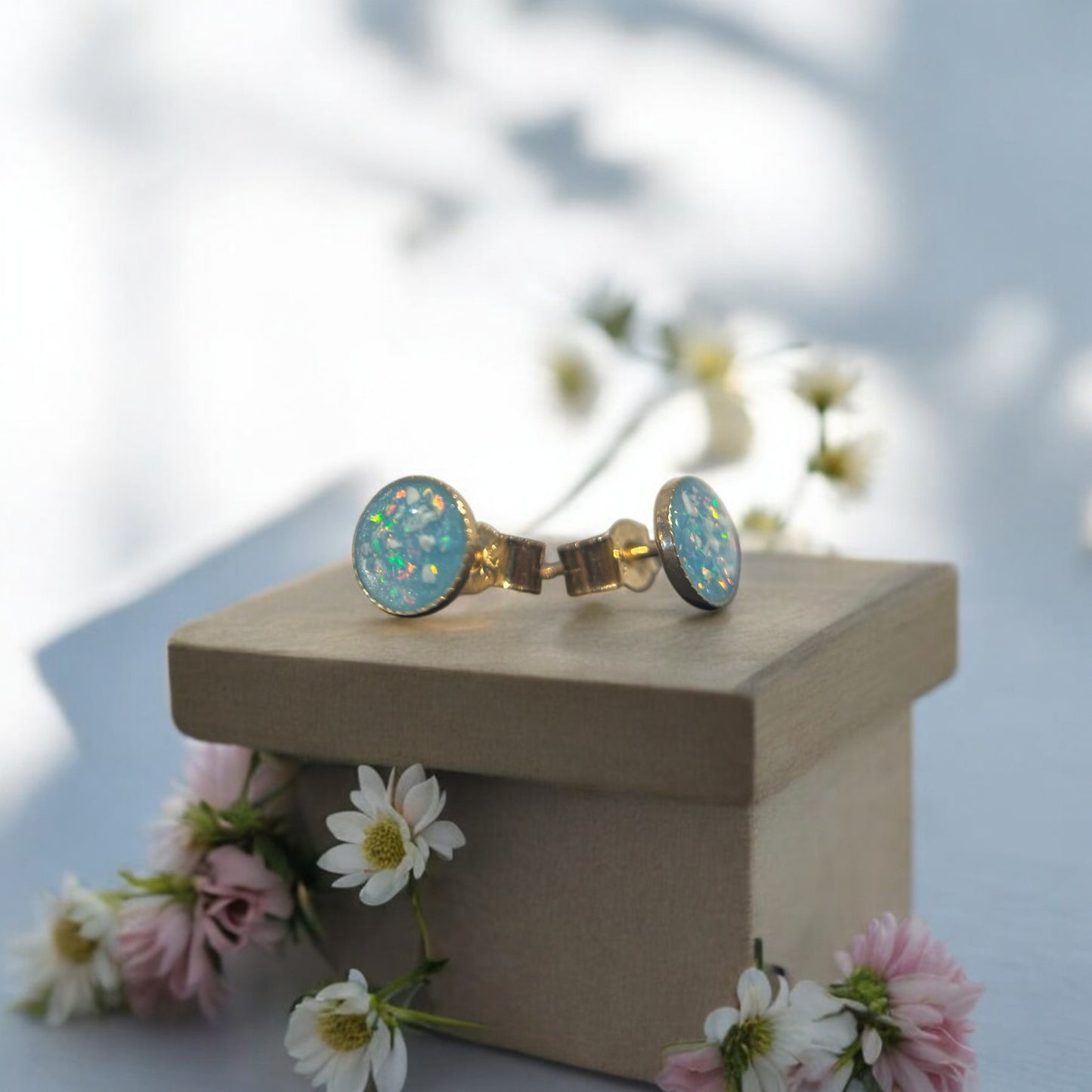 Solid 9ct Gold Milled Edge Earrings