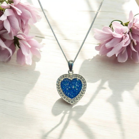 Fantastic Solid silver heart pendant with CZ surround
